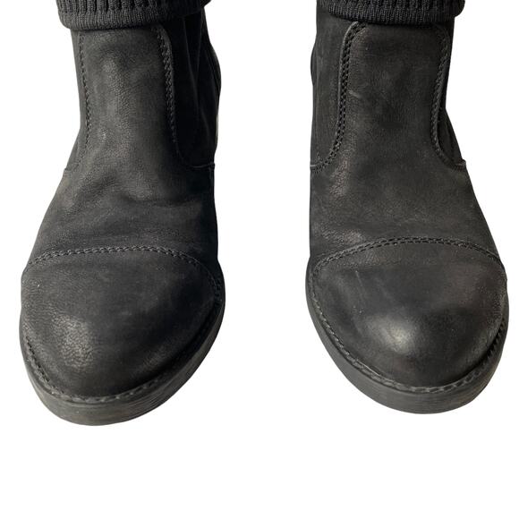 Sesto Meucci Ankle Boots Black Knit Cuff Western Bootie Women's Size 6 - Picture 8 of 11